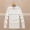 pure white simple ladies 100% cotton long sleeve t-shirt