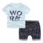 Wholesale quality cotton printing kids sport clothes set