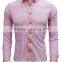 Latest shirt designs Pink linen&cotton high fashion casual shirts for men