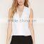 2016 guangzhou shandao oem service summer new design casual chiffon plain dyed sleeveless ladies western tops