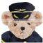 Custom Captain Pilot Teddy Bear Plush Toys With Uniform