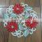 4PCS Holiday Christmas Embroidered ivory Placemats 12x18" ivory Gold, Set of 4 Pieces