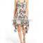 C67 Palm Print Cover-Up Summer Beach Dress