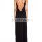 CHEFON Happy face deep back cut out maxi dress