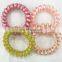 New Arrival Telephone Cord Line Hair Ties, Heart Print Elastic Hair Ties Telephone Wire Hair Band