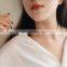 Fashion chocker necklaces black PU handmade thin choker necklace with silver