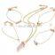 5pcs/set Natural Stone U Shaped Rhinestone Anklet Bracelet Sets
