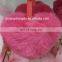 Heart-shaped real rex rabbit fur furry pompoms key chain bag pendant