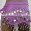BestDance 3 ROWS Belly Dance Skirt Scarf Hip Wrap Belt Chiffon gold Silver Coins Low Price