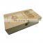 high quality natual color wood wine box with handle and deboss logo