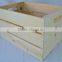 Custom natural color pine wooden storage crates with handle