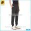 Mens pants factory for black 100% cotton plain dyed capri pants for men