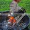 Bbq fire starter charcoal chimney starter with safety handle