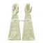 Black White High quality waterproof work rubber dry box safety hand gloves Long Latex glovebox powder isolator gloves