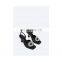 Heels Style Wedding Summer High Heels Big Size Rhinestone Open Toe Black Color Party Sandals Ladies Shoes Bell Bottom Heels
