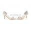 Beautiful elegant Women low heel sexy ladies ankle wrap with pearl decorated design sandals shoes