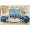 Royal Antique  Flannel Fabric Leather Couch Living Room Sofa Set Furniture In Prefab House