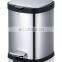 Short delivery time square stainless steel waste bin foot pedal garbage bin