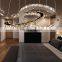 Circle LED Pendant Light For Study Bedroom Hotel Crystal Hanging Lamp Lighting Fixture
