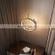 30*33 cm Gold Acrylic LED Pendant Light Circular Reading Bedroom Bedside Indoor Chandelier