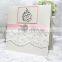 White Lace Ribbon Customized Top Quality Arabic Wedding Invitation Cards