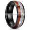 2022 New Fashion Man Stainless Steel Rings Inlay Wood Meteorite Arrow Party Ring Wedding Band For Men Jewelry