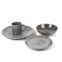 16pcs Stoneware Grey & Black Reactive Dinner Set Supplier