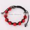 Hot china products wholesale disco ball shamballa macrame bracelet red rhinestones clay beadings jewelry