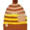 Hot Selling Star Applique Baby Boys Girls Stripe Knitted Pom Pom Baby Beanie Cap