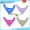 WZ-MS-1915 100% cotton polyester fleece baby bandana bibs with pacifier clip