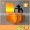 Tearing Surface Candles Light LED Flameless Pumpkin Color Decorate Battery Candle Set of 2