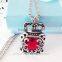 Link Chain Collar Punk Gothic 316L Stainless Steel The Palace Crown Agate Pendant Necklace