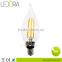 CRI90 warm white 2w 4w 6w 120v e12 dimmable filament flame tip led bulb UL