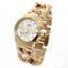 Women's Metal Interlocking Chain Bracelet Watch Gold