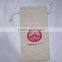 Custom two layers small linen bag, linen drawstring gift bag with red suede inside &red logo for jewelry packing                        
                                                Quality Choice