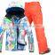 snow mens ski suit male veneer double plate skiing jacket and pants skiing suit for men waterproof 10K thick free ship