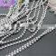 3 FEET 1 Yard SS6 2mm Clear Crystal Silver Plated Rhinestone Chain Trims Cup Chain Wedding Garments Decoration YSCHC1031