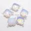 Sterling Silver White Chalcedony Clover Faceted Gemstone Connector