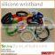 custom debossed embossed silk print ink-filled colourful silicone wristbadn bracelet