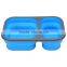 customized silicone foldable lunch box with two compartment