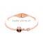 Stainless Steel Heart Lock Cuff Bracelet Rose/Yellow Gold Crystal Bangles