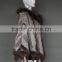 2016 Knitted rabbit fur poncho hooded Shawl with fur collar