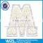 Blue Letter 3d Chenille Adhesive Patch for Clothing Embroidery Chenille Patch