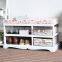 White wooden storage shoes changing stool