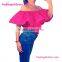 Newest dropship free shipping women ruffle neck tops and blouses