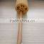 Loofah brush with long wooden handle for bath/shower