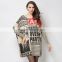 Fashion Newpapers Pattern Female Knitting Warm Pullover 2016 Woman Autumn Midi Length Plus Size Sweater Dress