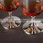 Clear handmade beer drinking glass set with metal stand