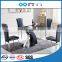 12mm tempered glass veneer dining table+metal base