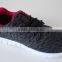 Fashion sneakers knit active sports shoes black grey woven fabric upper woman walking shoes